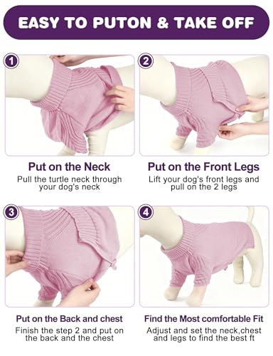Image of Dog Sweaters for Small Medium Large Dog, Classic Turtleneck Pet Clothes Warm Thermal Doggy Winter Coat, Thick Double Knitting Collar Pullover Cold Weather Puppy Jacket for Indoor & Outdoor Wear