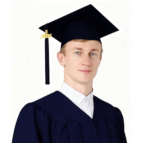 Image of 10 Pieces 2026 Graduation Tassels Bulk with Gold Year Charms for Graduation Cap Accessories (Navy Blue)