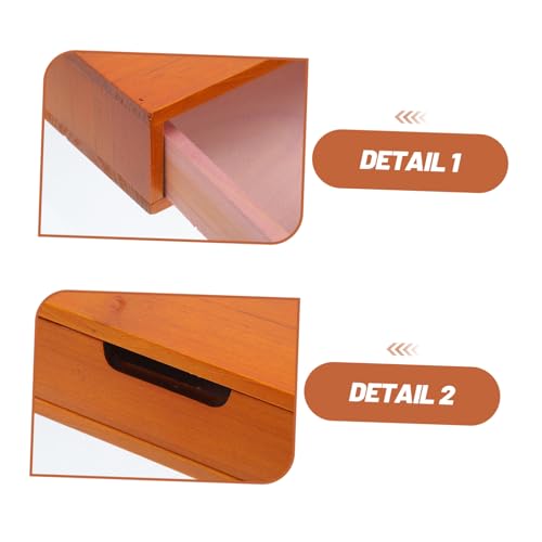 Boîte de rangement à bois vintage pour bureau avec compartiments - 4