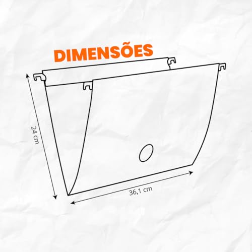Dello - Pasta Suspensa 0002 Kraft c/Grampo 360x240mm, Caixa com 50 unidades