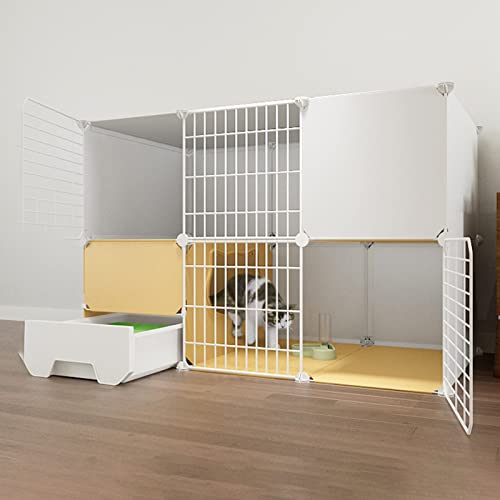 Cage pour chat pliable à litière intégrée pour optimiser l'espace intérieur