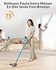 60KPA/600W Aspirateur Balai sans Fil, 75 Minutes Autonomie Aspirateur sans Fil Puissant avec Recharge Murale Écran Intelligent, aspirateur balai puissant pour Les Poils d'animaux/Tapis/Sols Durs