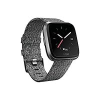 Fitbit Versa Special Edition Smart Watch, Charcoal Woven, One Size (S &amp; L Bands Included)