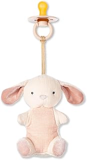 Itzy Ritzy - Bitzy Pal Pacifier & Lovey Set; Detachable Bunny Lovey & Coordinating Natural Rubber Pacifier; Ideal for Ages 0- 6 Months, Bunny