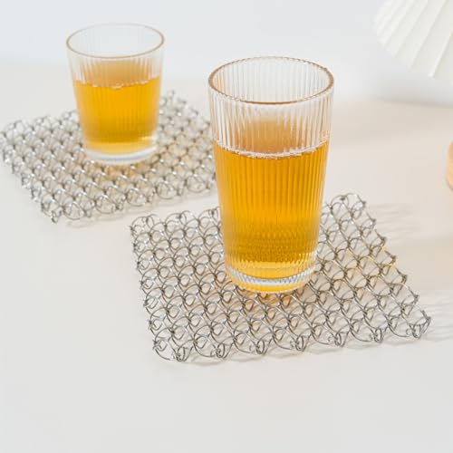 Rakukokku 304 Stainless Steel Coil Trivets For Hot Dishes Spiral Wire Trivets For Hot Pots And Pans Hot Pads For Kitchen Square Drink Coasters Set Of 2 thumb #7
