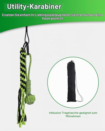 JOFLVA Flirtstock für Hunde, Teaser-Hund, ausziehbarer Teaserstab, interaktives Outdoor-Spielzeug, für kleine mittelgroße Hunde, Training, Spielübung.