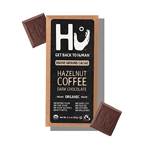 Hu Chocolate Bars | 4 Pack Hazelnut Coffee Crunch Chocolate | Natural Organic Vegan, Gluten Free, Paleo, Non GMO, Fair Trade Dark Chocolate | 2.1oz Each