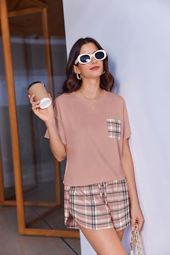 Image of Ekouaer Womens Pajama Sets Sexy Lounge Sets Side Split Short Pj Sets Cute Pjs 2 Piece Comfy Sleepwear Loungewear