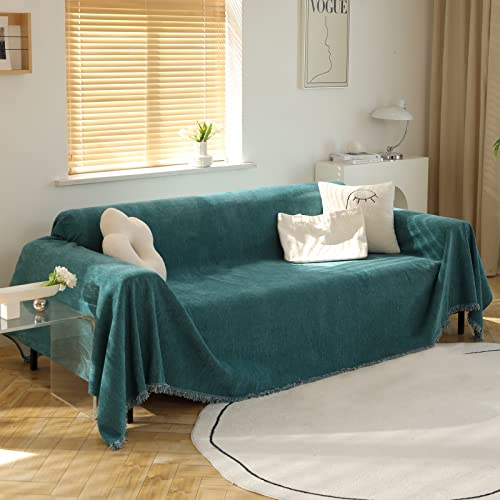 Meetsky Couch Covers Sectional Sofa Cover Loveseat Protector Sofa Throw Cover Washable Recliner Sofa Slipcovers,Thick Soft Fabric Living Room/Bedroom Decoration,71"X 102", Dark Green #TOP1