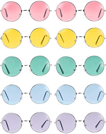 Hviomru Runde Sonnenbrille Metall - Hippie Style Für Damen & Herren