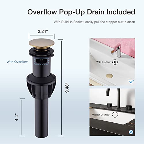 Robinet de lavabo noir mat avec bonde de vidage incluse pour vasque - 4