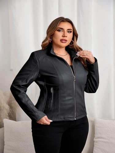 Women's Quilted Faux Leather Moto Jacket