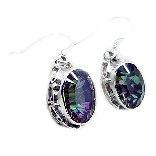 Boucles d'oreilles Mystic Quartz argent 925 femme bijoux chakra guérison