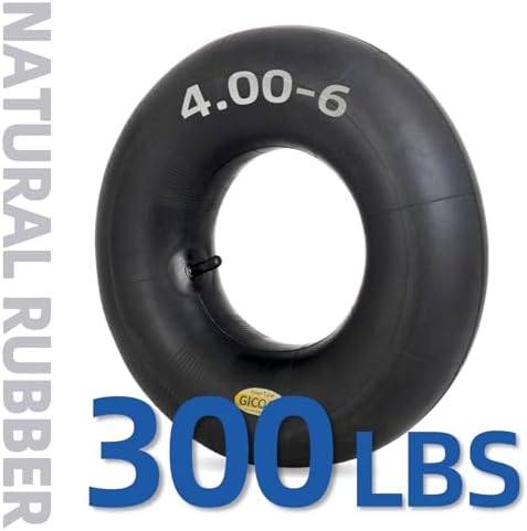 GICOOL 4.00-6 Inner Tubes(4.10/3.50-6), 2 Pack with TR-13 Valve Stem, Heavy Duty 13 Inch Tubes for Wheelbarrows Snow Blowers, Lawn Mowers, Tractors, Garden Wagons, Go Carts and More - 3