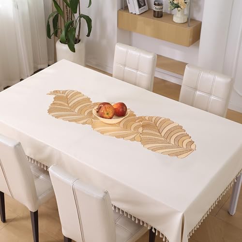 Image of Homerz Premium Table Runner, PVC, Size- 92x34 cm | Waterproof, Heat Resistant, Non-Slip, Easy to Clean Soft Table Runner for Coffee Table, Dining Table and Centre Table. (Vail)