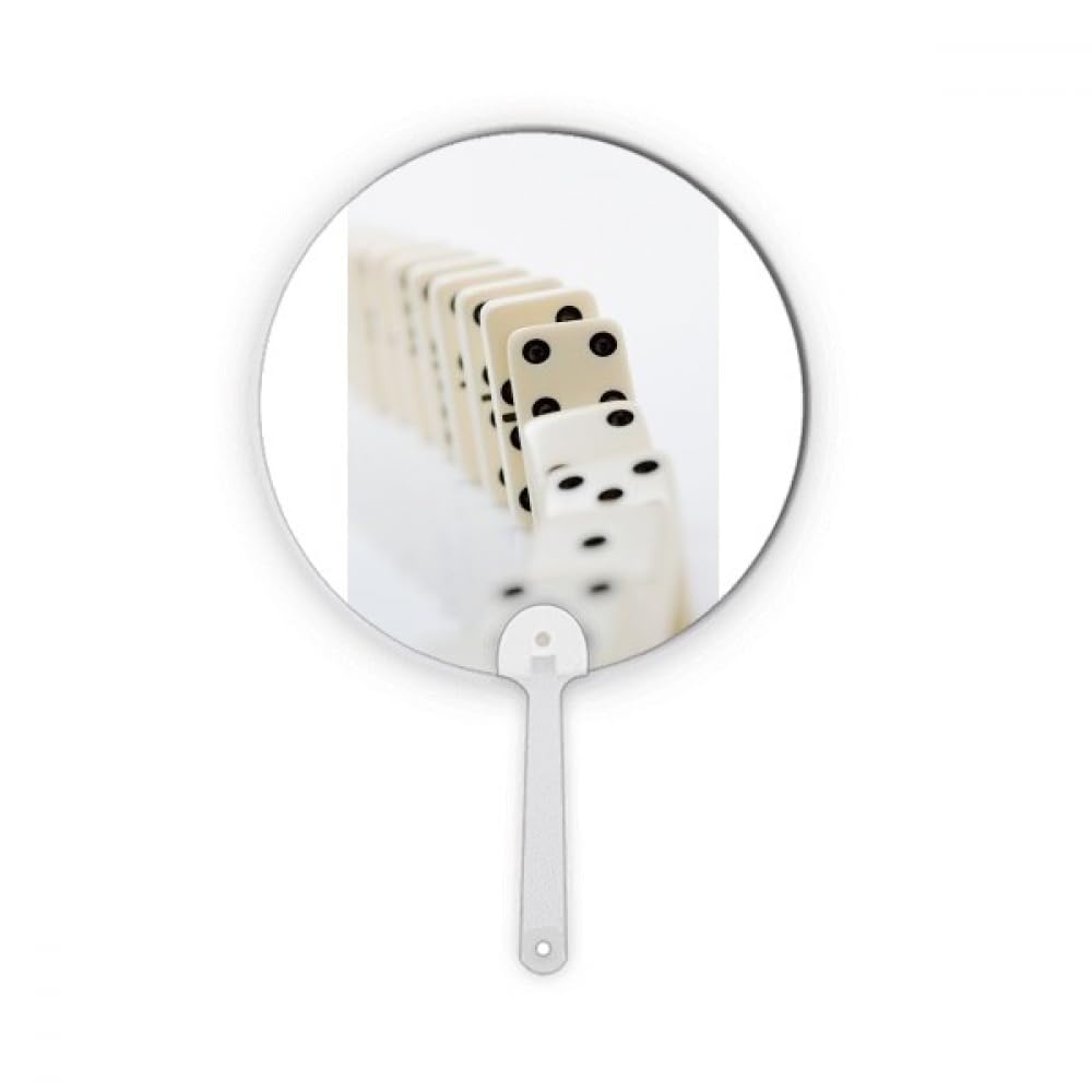 Éventail de décoration rond en plastique avec photo de domino Pai Gow de jeu