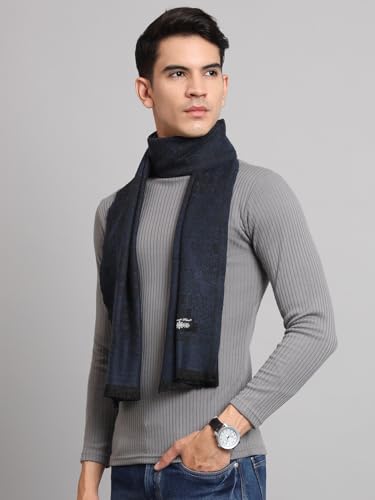 Image of Ravaiyaa - Attitude is everything Men's Geometric Pattern Casual Muffler Winter Wool Long Scarf 72 inchx14 inch Inch (Blue)