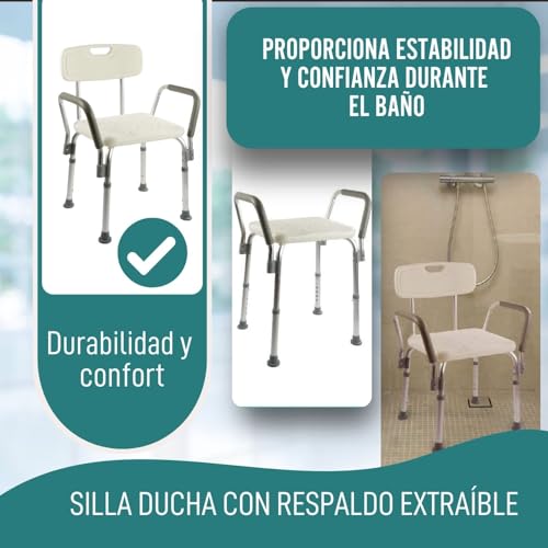 Variante de OrtoPrime Silla Ducha Respaldo Extraíble 6 Alturas