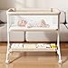 Taylengrow Baby Bassinet Bedside Sleeper - All-Mesh Design, Portable Bedside Bassinet for Baby with Washable Mattress, 5 Adjustable Heights（Beige）