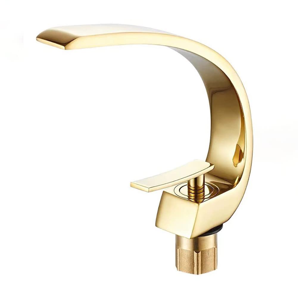 DAXINYANG Basin Tap Single Lever Bathroom Black Mixer Tap Basin Water Sink Mixer Toilet Tap,shiny gold