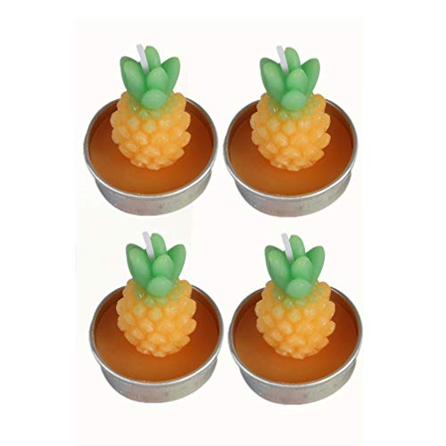 Amosfun 6Pcs Pineapple Tealight Candles Handmade Delicate Candles Mini Cute Tea Light Set For Birthday Wedding Home Decor Party Wedding Spa Home Decoration Gifts(Orange + Green) #TOP6