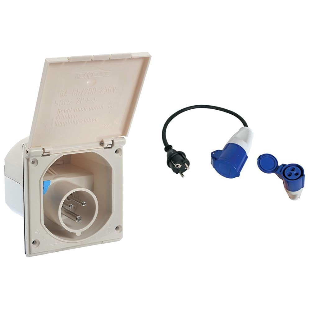 Prise CEE caravane 230V et adaptateur type E/F H07RNF