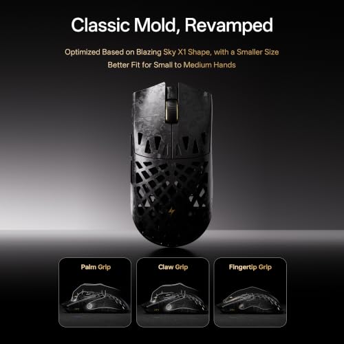 Image of ATK Blazing Sky Ghost Extreme+ Wireless Gaming Mouse, Hollow Carbon Fiber, PAW3955 Master Sensor, DPI up to 50,000, 48g Lightweight, 8K Polling, 130 Hr Battery Life, Dual-Mode 2.4G /Wired - Black
