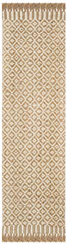 Safavieh Natural Fiber Collection Runner Rug - 2'3" X 12', Natural & Ivory, Handmade Boho Farmhouse Fringe Jute, Ideal For High Traffic Areas In Living Room, Bedroom (Nf182A) #TOP1