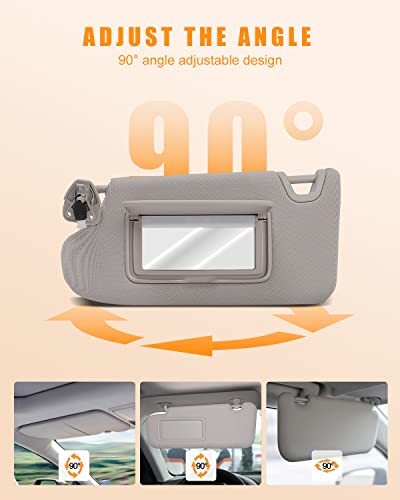 Ocpty Left Driver Side Sun Visor With Sunroof Fit For 2013 2014 2015 2016 For Nissan Altima (96401-3Ta2A,Gray) #TOP2