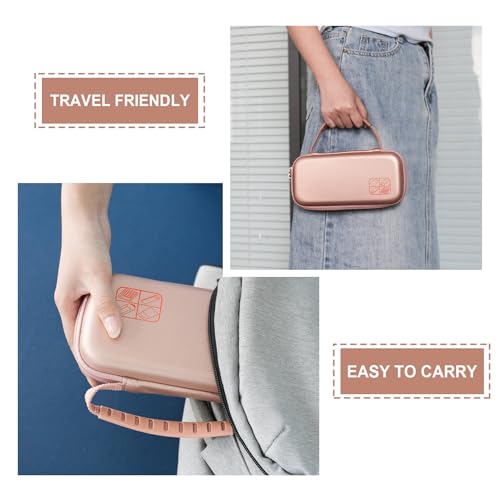 Supmay Hard Case for Texas Instruments TI-84 Plus CE/TI-84 Plus/TI-83 Plus CE/Casio fx-9750GIII Color Graphing Calculator, Storage Holder with Mesh Pockets for Charger Cable, User Manual, Rose Gold