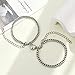 FUTIMELY 2 Pcs Couple Bracelets for Men Women Silver Gold Cuban Chain Bracelets Peach Hearts Each Other Bracelet Couple Matching Promise Mariner Thick Link for Boyfriend Girlfriend Gifts (Silver)