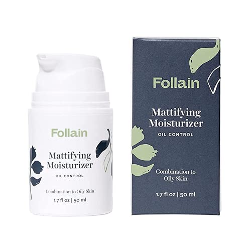 Follain Mattifying Moisturizer: Oil Control | Hydrating, Daily Facial Lotion, Oil-Free, Smooth Fine Lines, Supports Anti-Aging, Oil Control, Combination to Oily Skin, Peptide Complex, Cruelty Free, 1.7 fl oz
