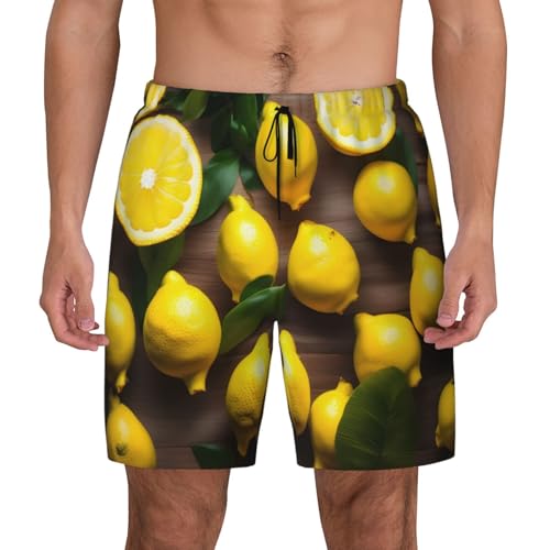 Short de bain pour homme imprimé citrons - Maillot de plage léger