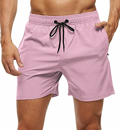 Image of Tyhengta Men's Swim Trunks Quick Dry Beach Shorts with Zipper Pockets and Mesh Lining