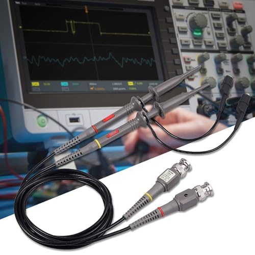 Image of Universal Oscilloscope Probe with Accessories Kit 100MHz Oscilloscope Clip Probes with BNC to Minigrabber Test Lead Kit (Grey 2pcs)