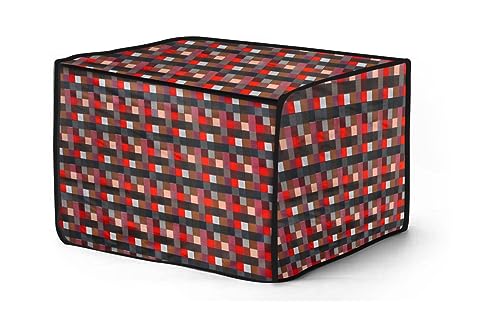 Image of The Furnishing Tree PVC Waterproof Microwave Oven Cover Compatible for Whirlpool 20 L Grill MW20GW Lattice Pattern Red