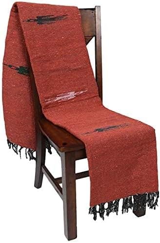 Open Road Goods Yoga Blanket - Thick Mexican Thunderbird Blanket - Handmade and Made for Yoga! (Red Earth)