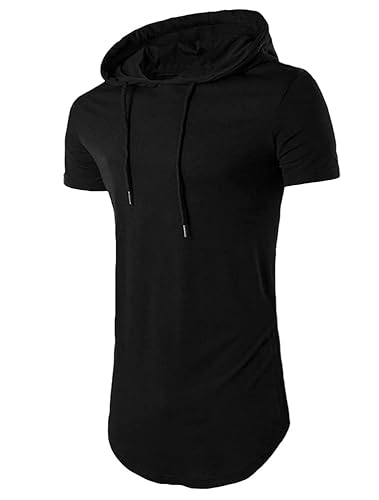Camiseta Longline Oversized Masculina Com Gorro (as2, alpha, m, regular, Preto)