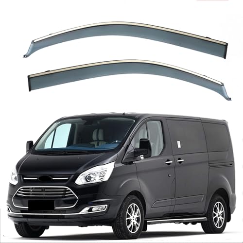 PAPEP Deflectores de Ventana para Ford TOURNEO MK4 2013-2022-2025, Kit Delanteras Traseras Tintado Fumé Protección Lluvia Viento y Ruido Accesorios