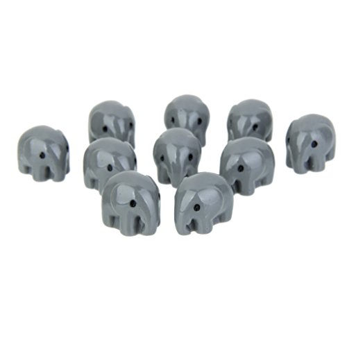 MagiDeal 10Pcs Miniature Grey Elephant Fairy Garden Moss Micro Landscape Bonsai Decor Craft
