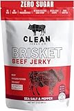 Clean Jerky Co. Old Fashioned Dry Zero Sugar Beef Jerky | Salt & Pepper– Flavorful Protein Snack | Made with 100% Beef | No MSG, No Sugar, No Nitrates, No High Fructose Corn Syrup, No Junk