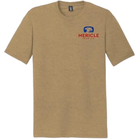 Mericle Soap Co. Tri-Blend Classic Logo Ripped American Flag T-Shirt - Patriotic and Stylish Tee for Men and Women (as1, Alpha, l, Regular, Regular, Coyote Brown Heather) Cover