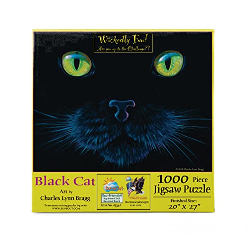 SUNSOUT INC - Black Cat - 1000 pc Jigsaw Puzzle by Artist: Charles Lynn Bragg - Finished Size 20