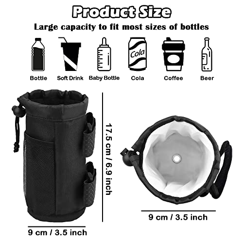 HMIEPRS 2Pcs Bike Water Bottle Holder Bags, Insulated Bicycle Cup Holder with Mesh Phone Pockets - Image 2