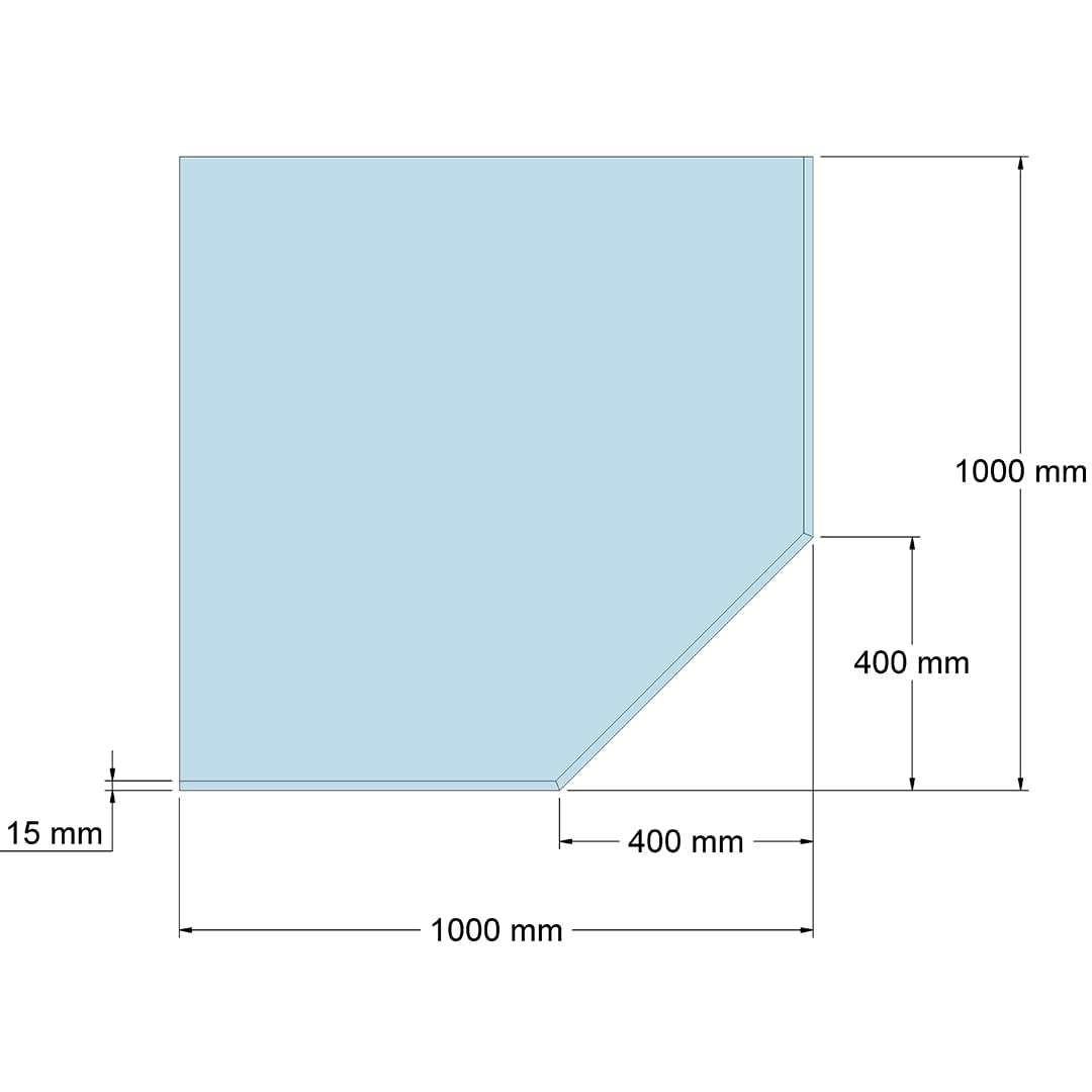 Feuercampus Funkenschutzplatte Glas Fünfeck 100×100×0,6 cm ESG Kamin Bodenplatte hitzebeständig Schutzplatte Feuerstelle Ofenunterlage Sicherheitsglas Funkenschutz Kamin Glasplatte