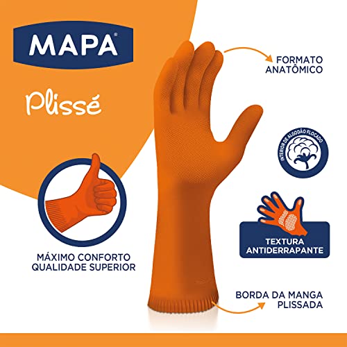 Luva Mapa Plisse XG, Mapa, Laranja