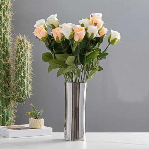 Vase à fleurs en acier robuste pour éviter la casse sur la table