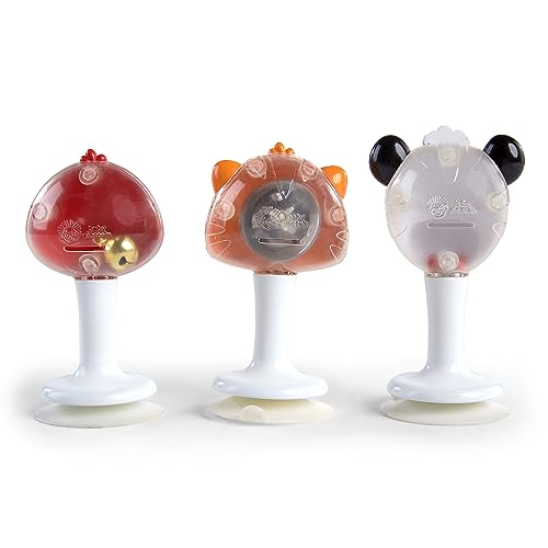 Image of Baby Einstein Rattle & Jingle Trio High Chair Suction Toys Take-Along Musical Rattle Set Age 6 Months +, Multicolor, 3 Count