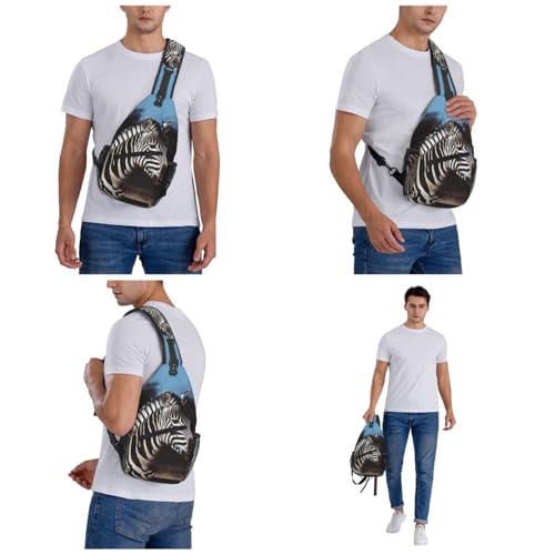 Bolso cruzado estilo cebra para hombre y mujer miniatura 7