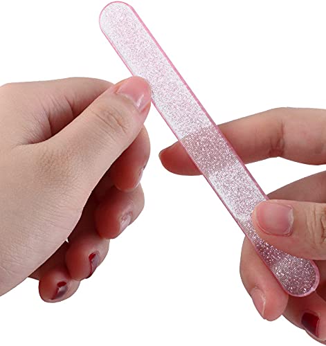 Magic Nano Glass Nail File Crystal Shine Polisher for Natural Nails with Protective Case (1 Piece, Pink)